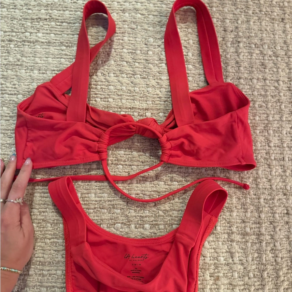 PacSun LA Hearts Vibrant Red Swimsuit - Picture 2 of 4
